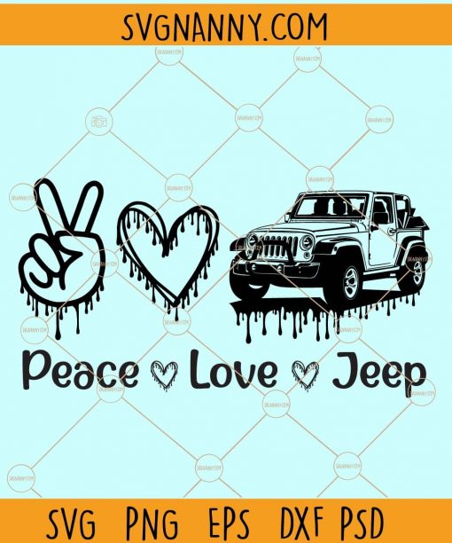 Peace love jeep svg