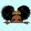 Peek a boo cute afro girl svg