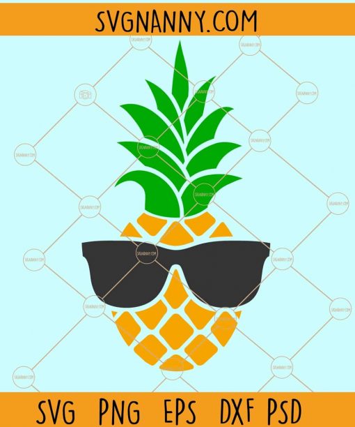 Pineapple with sunglasses svg