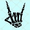 Rock hand skeleton symbol svg