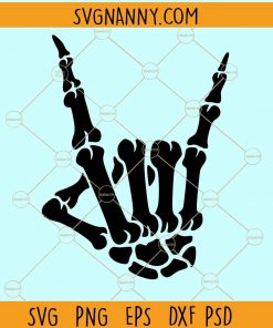Rock hand skeleton symbol svg