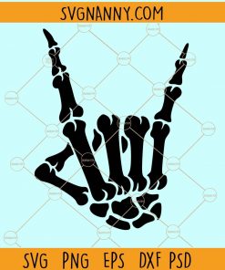 Rock hand skeleton symbol svg