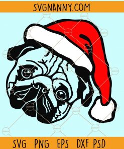 Santa pug svg