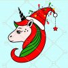 Santa unicorn svg