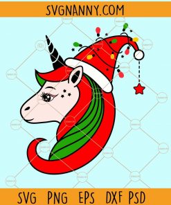 Santa unicorn svg