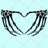 Skeleton heart hands svg