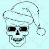 Skull santa with glasses svg