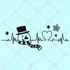 Snowman heartbeat svg