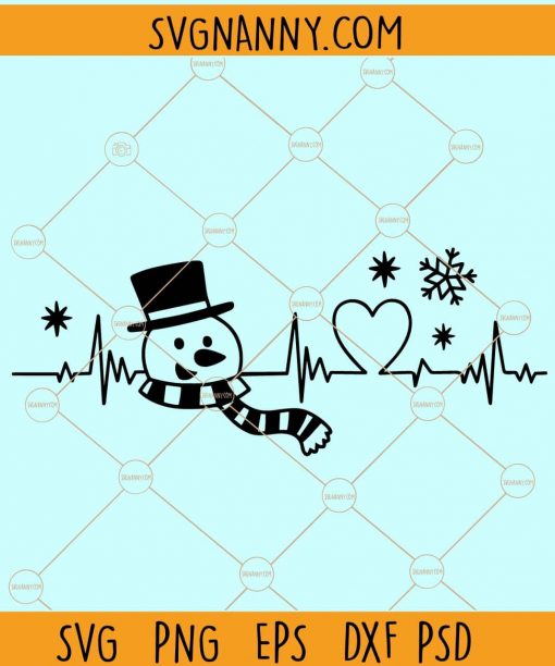 Snowman heartbeat svg