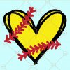 Softball heart svg