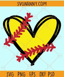 Softball heart svg