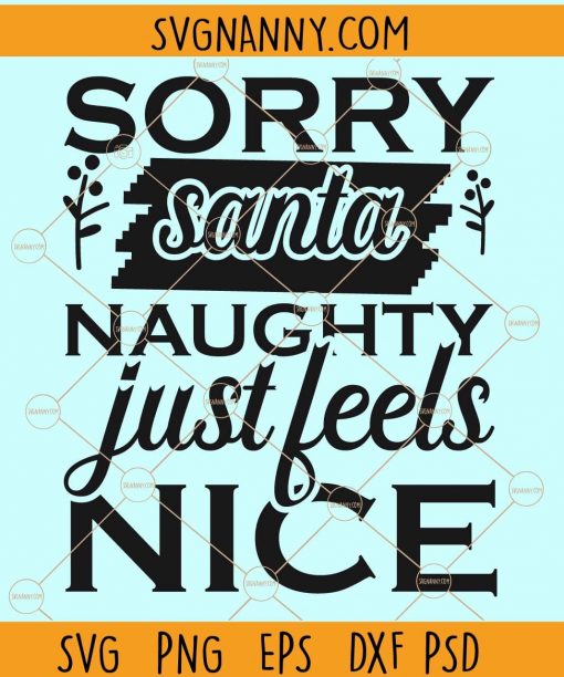 Sorry santa naughty just feels nice svg