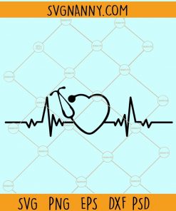 Stethoscope heartbeat svg