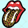 Tongue and lips leopard print svg