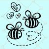 Two bees and hearts svg