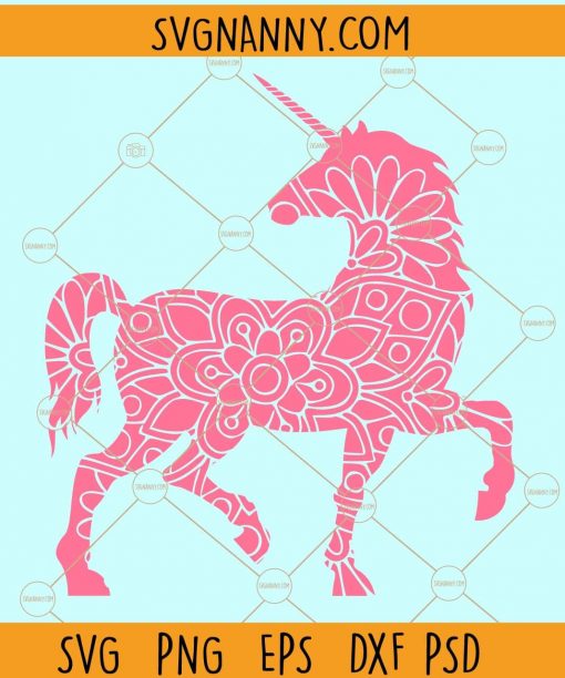 Unicorn mandala svg