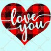 Valentine buffalo plaid svg