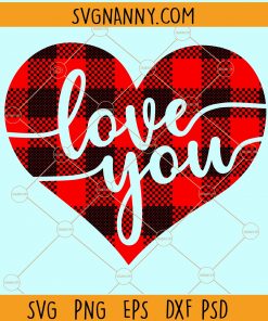 Valentine buffalo plaid svg