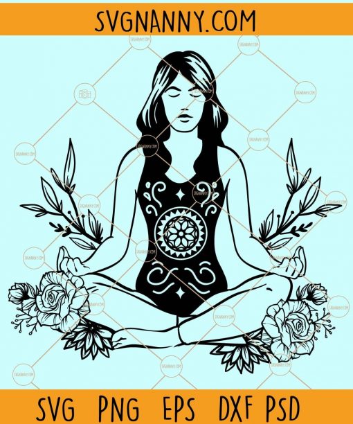 Yoga girl svg, Girl Power svg, Meditation svg, Yoga SVG, Namaste SVG ...