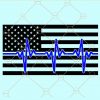 American flag heartbeat back the blue svg