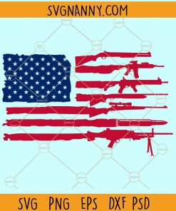 American flag made with guns svg
