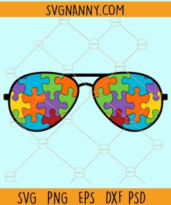 Autism awareness sunglasses svg