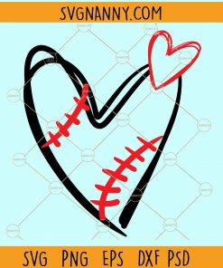 Baseball heart svg