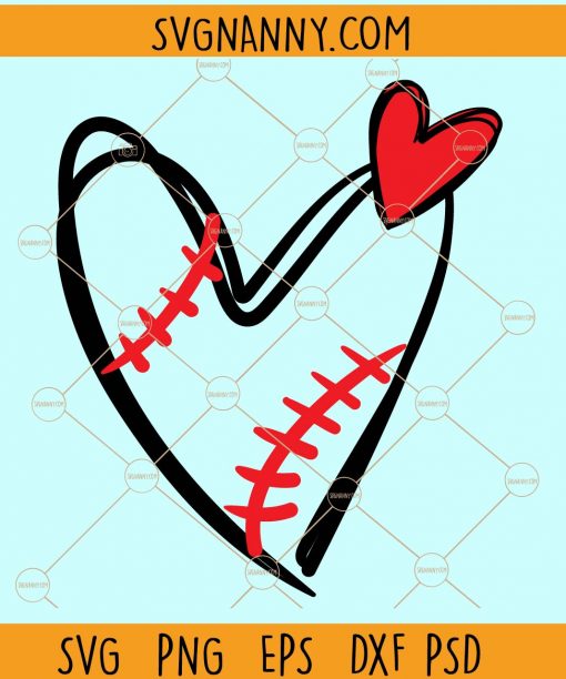 Baseball heart svg