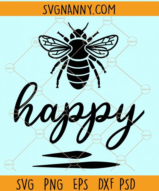 Bee happy svg