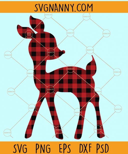 Buffalo plaid christmas reindeer svg