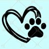 Cat paw heart svg