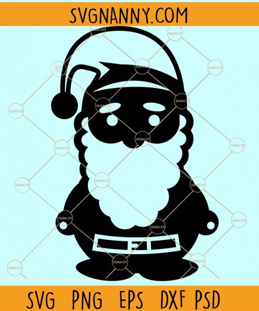 Christmas snowman with santa hat and beard svg