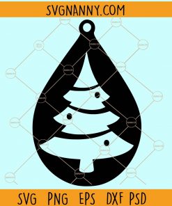 Christmas teardrop earring svg