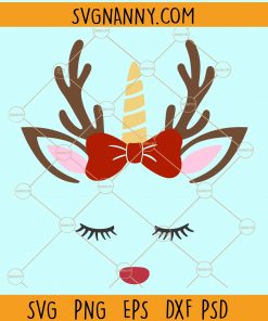 Christmas unicorn svg