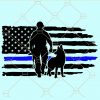 Distressed American flag police german shepherd svg