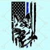 Distressed american flag german shepherd thin blue line svg