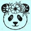 Floral panda svg