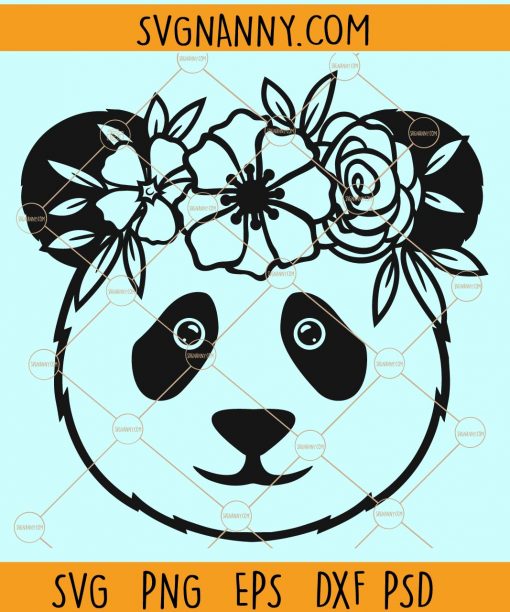 Floral panda svg