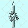 Floral pencil svg