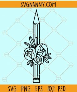 Floral pencil svg