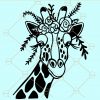 Giraffe flowers svg