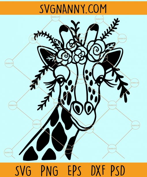 Giraffe flowers svg