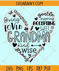 Grandma word art svg