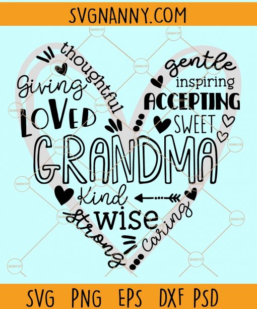 Grandma word art svg