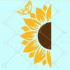 Half split sunflower svg