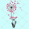 Heart dandelion flower svg