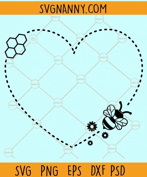 Honey bee heart svg