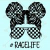 Kid messy bun racelife svg