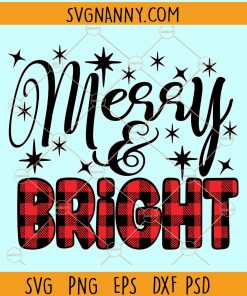 Merry and bright svg