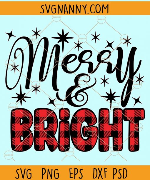 Merry and bright svg